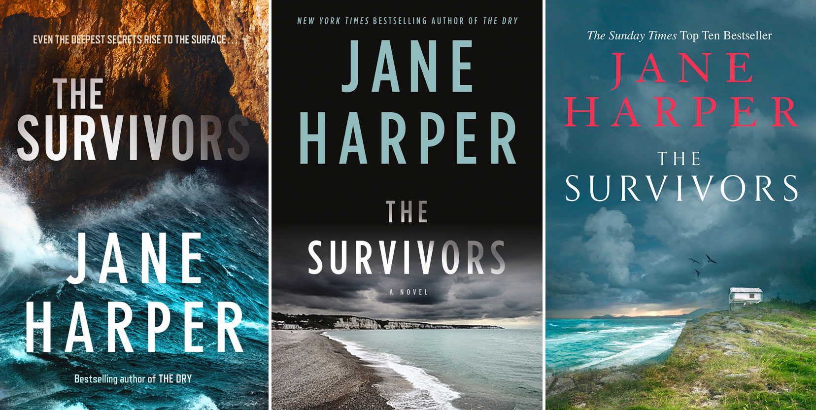 Australian, US and UK covers for Jane Harper's The Survivors